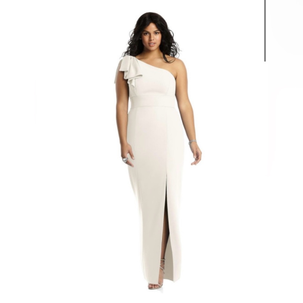 One Shoulder Crepe Informal Wedding Gown